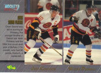 1995 Classic Hockey Draft #93 Jeff Kostuch / Wayne Primeau / Matthew Osborne / Shane Kenny Front