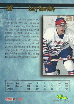 1995 Classic Hockey Draft #50 Larry Courville Back