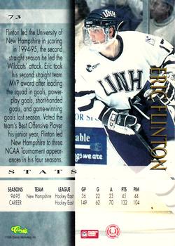 1995 Classic Hockey Draft #73 Eric Flinton Back