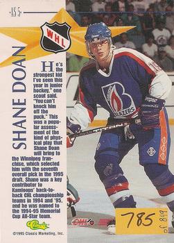 1995 Classic Hockey Draft - CHL All-Stars #AS5 Shane Doan Back