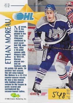 1995 Classic Hockey Draft - CHL All-Stars #AS12 Ethan Moreau Back