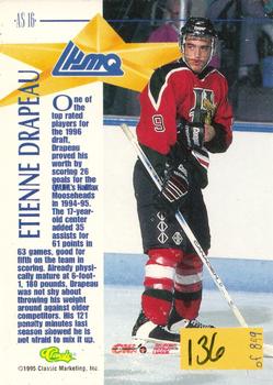 1995 Classic Hockey Draft - CHL All-Stars #AS16 Etienne Drapeau Back
