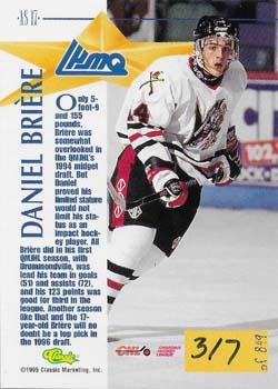 1995 Classic Hockey Draft - CHL All-Stars #AS17 Daniel Briere Back