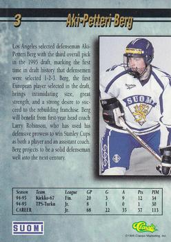 1995 Classic Hockey Draft - Gold #3 Aki-Petteri Berg Back
