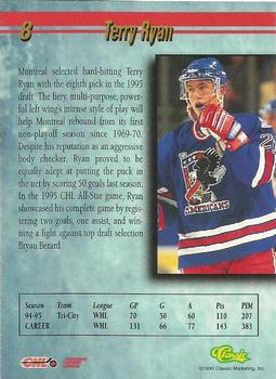 1995 Classic Hockey Draft - Gold #8 Terry Ryan Back