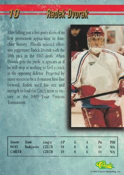 1995 Classic Hockey Draft - Gold #10 Radek Dvorak Back