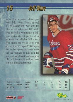 1995 Classic Hockey Draft - Gold #15 Jeff Ware Back