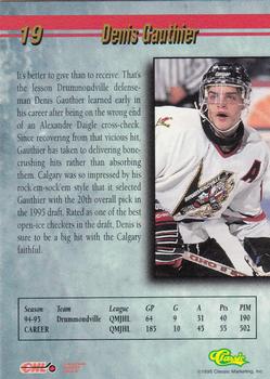 1995 Classic Hockey Draft - Gold #19 Denis Gauthier Back