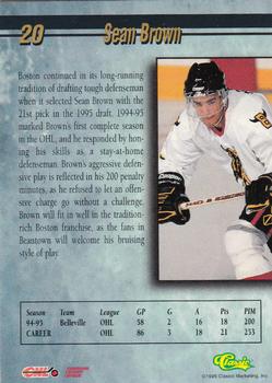 1995 Classic Hockey Draft - Gold #20 Sean Brown Back