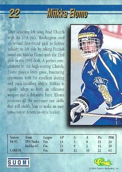 1995 Classic Hockey Draft - Gold #22 Miika Elomo Back