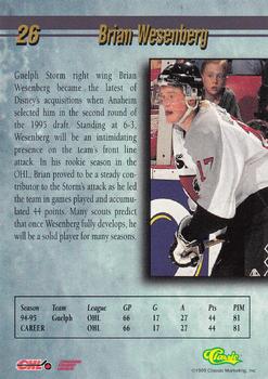 1995 Classic Hockey Draft - Gold #26 Brian Wesenberg Back