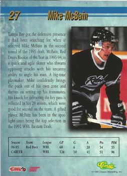 1995 Classic Hockey Draft - Gold #27 Mike McBain Back