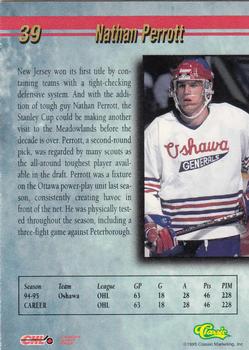 1995 Classic Hockey Draft - Gold #39 Nathan Perrott Back