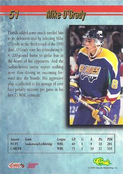 1995 Classic Hockey Draft - Gold #51 Mike O'Grady Back