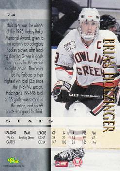 1995 Classic Hockey Draft - Gold #74 Brian Holzinger Back