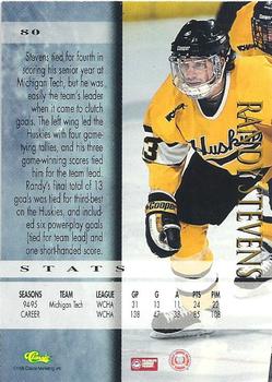 1995 Classic Hockey Draft - Gold #80 Randy Stevens Back