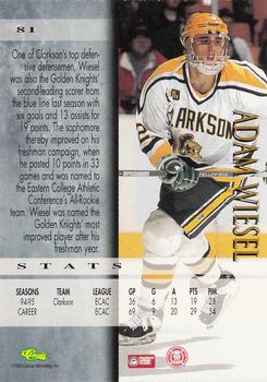 1995 Classic Hockey Draft - Gold #81 Adam Wiesel Back