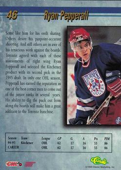 1995 Classic Hockey Draft - Gold #46 Ryan Pepperall Back