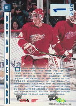 1995 Classic Hockey Draft - Ice Breakers #BK 1 Bryan Berard Back