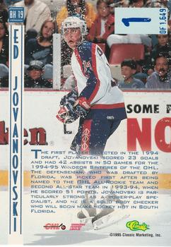 1995 Classic Hockey Draft - Ice Breakers #BK 19 Ed Jovanovski Back