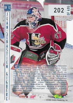 1995 Classic Hockey Draft - Ice Breakers Die Cuts #BK 12 J-S Giguere Back