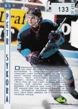 1995 Classic Hockey Draft - Ice Breakers Die Cuts #BK 16 Petr Sykora Back