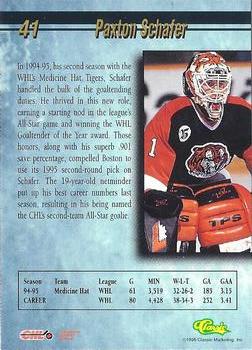 1995 Classic Hockey Draft - Printer's Proofs Gold #41 Paxton Schafer Back