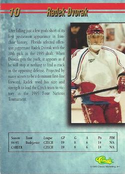 1995 Classic Hockey Draft - Silver #10 Radek Dvorak Back