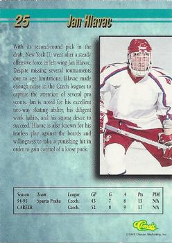 1995 Classic Hockey Draft - Silver #25 Jan Hlavac Back
