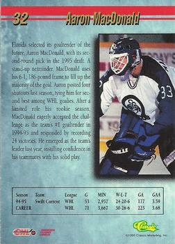 1995 Classic Hockey Draft - Silver #32 Aaron MacDonald Back