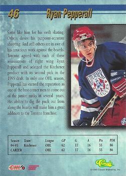 1995 Classic Hockey Draft - Silver #46 Ryan Pepperall Back