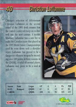 1995 Classic Hockey Draft - Silver #40 Christian Laflamme Back