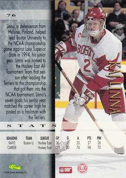 1995 Classic Hockey Draft - Silver #76 Kaj Linna Back