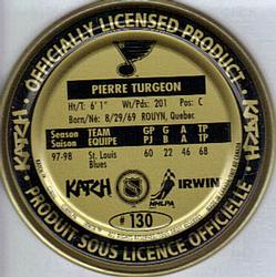 1998-99 Katch/Irwin Medallions - Gold #130 Pierre Turgeon Back