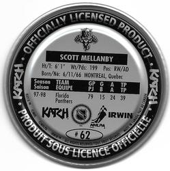 1998-99 Katch/Irwin Medallions - Silver #62 Scott Mellanby Back
