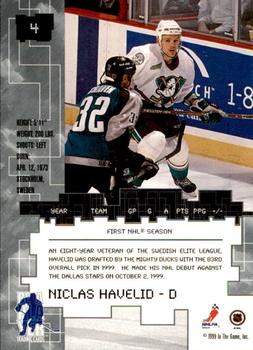 1999-00 Be a Player Millennium Signature Series - All-Star Fantasy Emerald #4 Niclas Havelid Back
