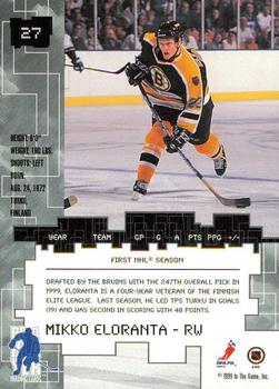1999-00 Be a Player Millennium Signature Series - All-Star Fantasy Emerald #27 Mikko Eloranta Back