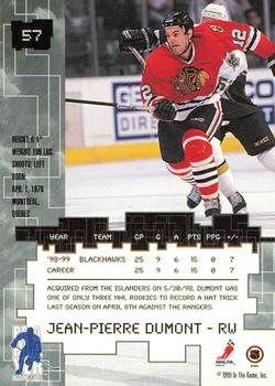 1999-00 Be a Player Millennium Signature Series - All-Star Fantasy Emerald #57 Jean-Pierre Dumont Back