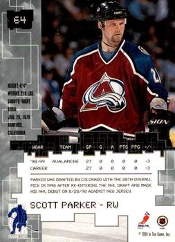 1999-00 Be a Player Millennium Signature Series - All-Star Fantasy Emerald #64 Scott Parker Back