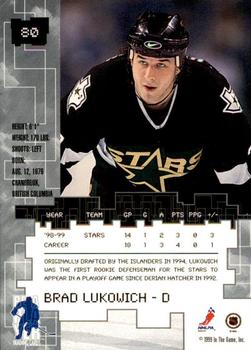 1999-00 Be a Player Millennium Signature Series - All-Star Fantasy Emerald #80 Brad Lukowich Back
