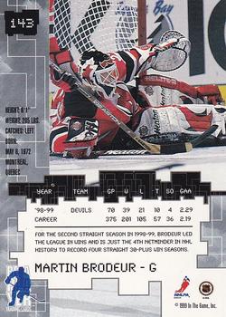1999-00 Be a Player Millennium Signature Series - All-Star Fantasy Emerald #143 Martin Brodeur Back