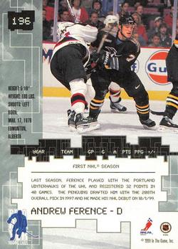 1999-00 Be a Player Millennium Signature Series - All-Star Fantasy Emerald #196 Andrew Ference Back