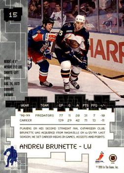 1999-00 Be a Player Millennium Signature Series - All-Star Fantasy Gold #15 Andrew Brunette Back