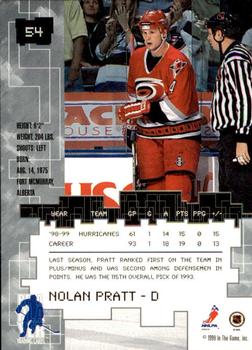 1999-00 Be a Player Millennium Signature Series - All-Star Fantasy Gold #54 Nolan Pratt Back