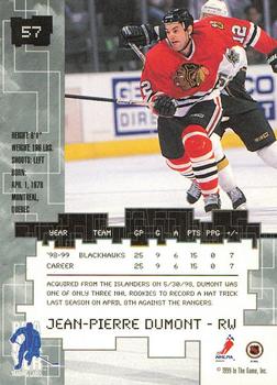 1999-00 Be a Player Millennium Signature Series - All-Star Fantasy Gold #57 Jean-Pierre Dumont Back