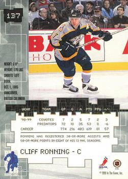 1999-00 Be a Player Millennium Signature Series - All-Star Fantasy Gold #137 Cliff Ronning Back