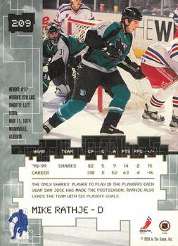1999-00 Be a Player Millennium Signature Series - All-Star Fantasy Gold #209 Mike Rathje Back