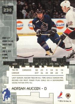 1999-00 Be a Player Millennium Signature Series - All-Star Fantasy Gold #238 Adrian Aucoin Back