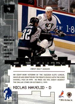 1999-00 Be a Player Millennium Signature Series - All-Star Fantasy Ruby #4 Niclas Havelid Back