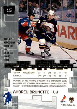 1999-00 Be a Player Millennium Signature Series - All-Star Fantasy Ruby #15 Andrew Brunette Back